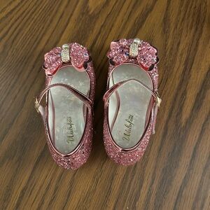 Pink Glitter Bow Kids Shoes